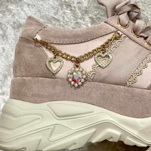 Liz Lisa Pink Side Charm Platform Sneakers Ribbon Lolita Kawaii Jeweled Jfashion - Picture 12 of 16